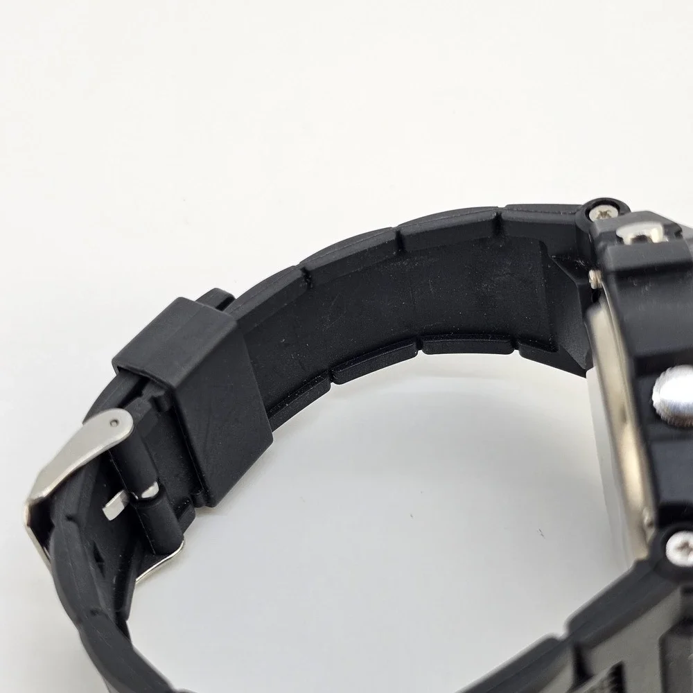Findtime Men's Analog Digital Sports Watch 45MM Black Plastic Bands New Battery
